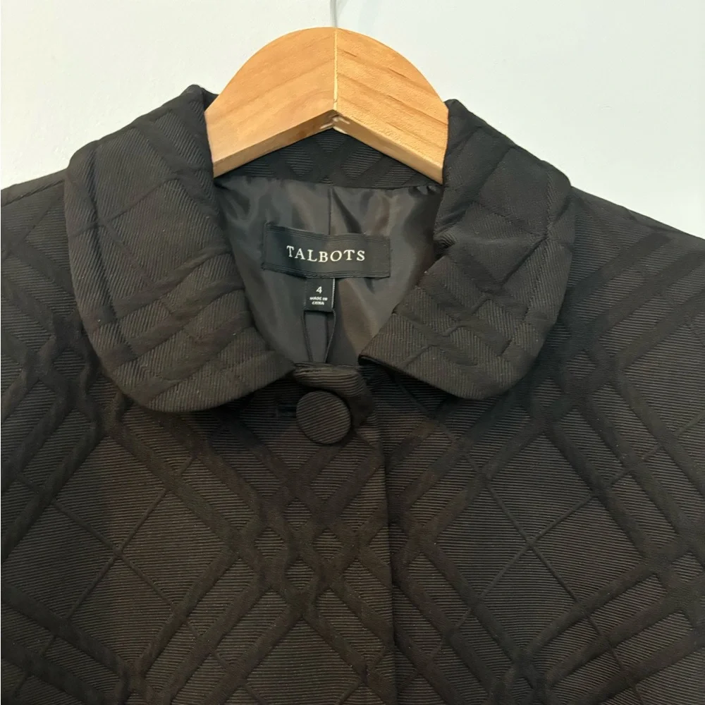 Talbots NWT Black Diamond Pattern Suit Jacket Size 4